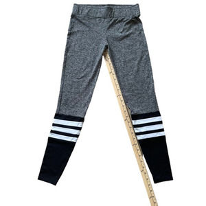 Women's Gray and Black Striped Leggings